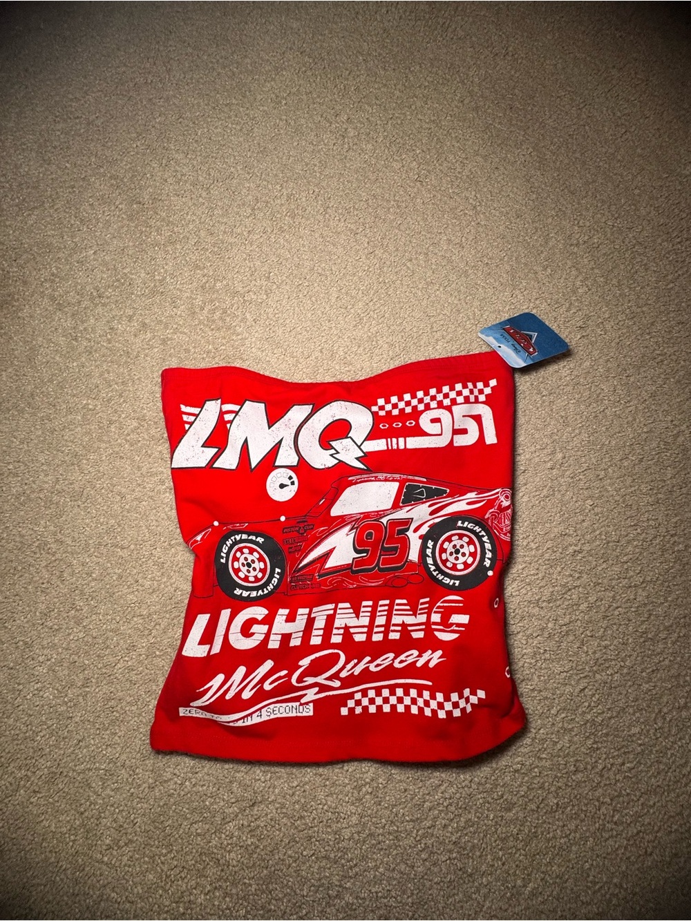Disney Lightning McQueen Red and White tube top full length junior Top